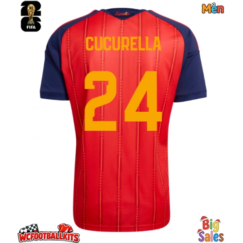 Spain Marc Cucurella #24 Replica Home Stadium Shirt World Cup 2026 Short Sleeve